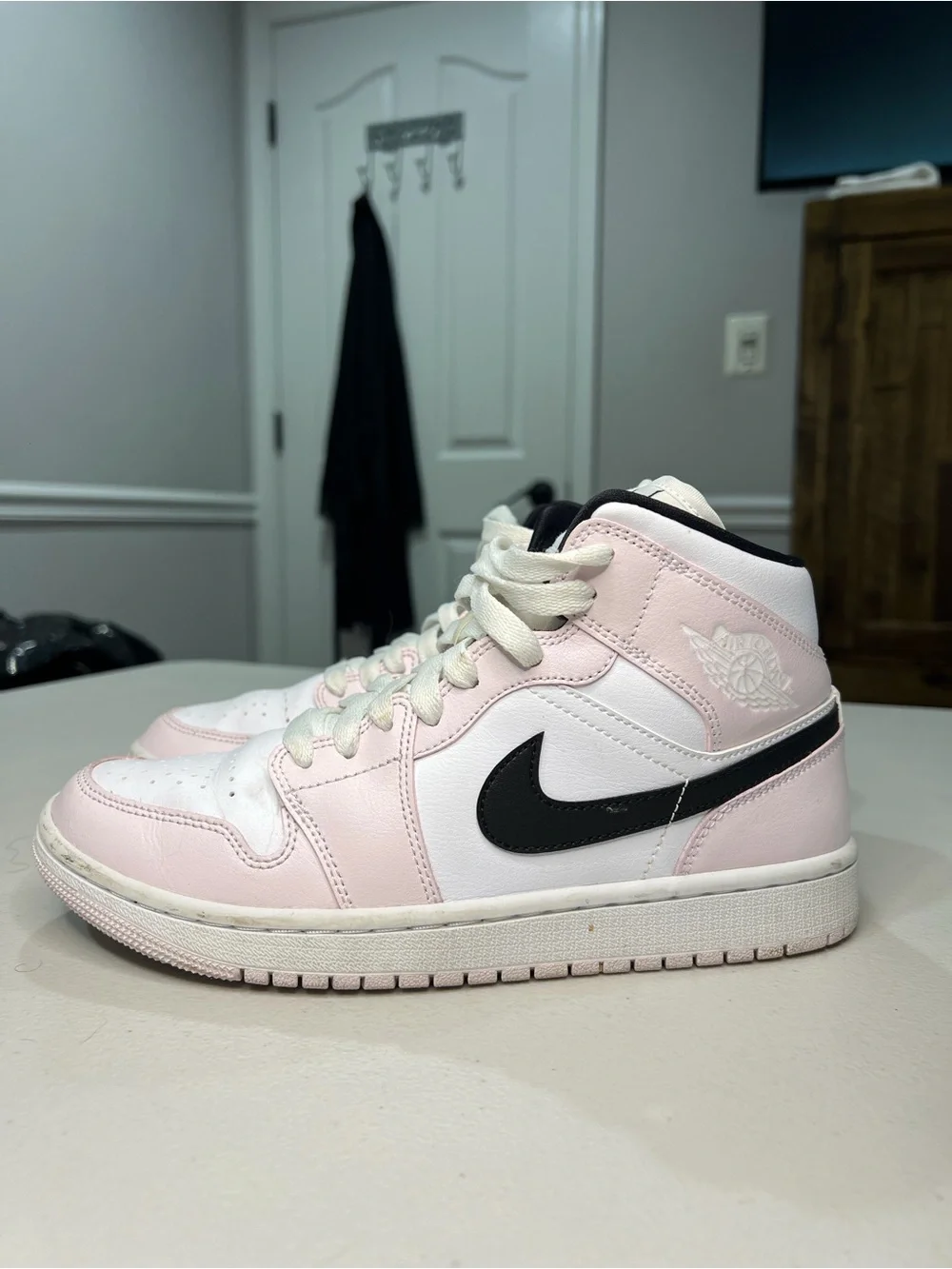 Jordan Mid-Top Sneakers in Pink, White & Black for Women